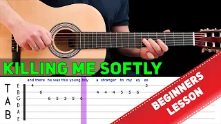 KILLING ME SOFTLY | Easy guitar melody lesson for beginners (with tabs) - Roberta Flack