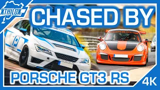 Chased through the Green Hell by Porsche GT3 RS - REAR CAM TEST :D - NÜRBURGRING NORDSCHLEIFE BTG 4K