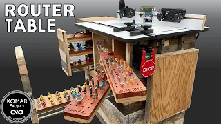 Ultimate Router Table with Swing Out Bit Storage  /// Plans Available!!!