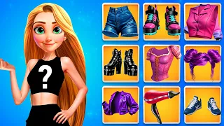 Rapunzel Glow Up Into E-Girl! Tangled Extreme Makeover Art