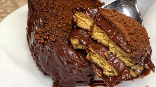 🍪VERY EASY Cocoa and Cookies Cake❗ NO BAKE 🔥 3 ingredients💥