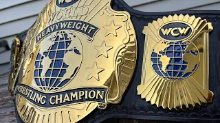 WWE Shop WCW 91-94 World Heavyweight Championship replica belt. - Releathered by Man in the Fog