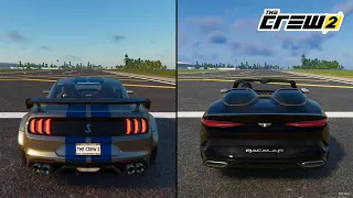 The Crew 2 | Ford Mustang Shelby GT500 2020 vs. Bentley Mulliner Bacalar 2020 Comparison