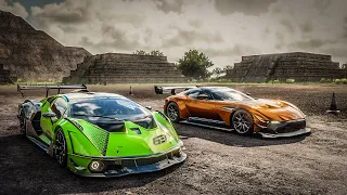 Forza Horizon 5 Drag Race: Lamborghini Essenza SCV12 vs Aston Martin Vulcan AMR Pro