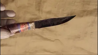 Царский нож, наградной, нержавеющий ламинированный дамаск.