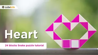 24 Blocks Snake Puzzle Tutorial I Pink Heart I Cubelelo