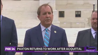 Attorney General Ken Paxton returns to work following acquittal