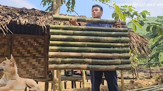 Design of bamboo staircase and railing for entrance to stilt house (EP103)