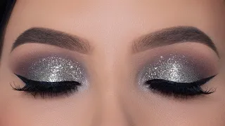 Silver glitter eyeshadow tutorial/by @S.Mbeautyparlour786