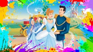 Painting Cinderella | Coloring Book Pages for Kids | Paint and color Cinderella