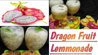 Dragon fruit lemonade | Dragon fruit recipe | How to make dragon fruit lemonade | Refreshing drink