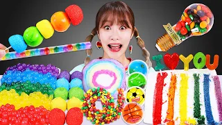 🌈Rainbow desserts Mukbang🌈알록달록 무지개 케이크 팝핑보바 먹방 JiniYum 지니얌