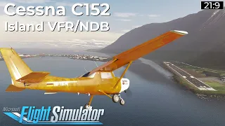 Cessna C152 - entspannter Flug Island VFR und NDB Navigation ★ FLIGHT SIMULATOR Deutsch