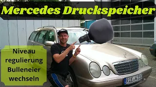 Mercedes W210 Niveauregulierung Druckspeicher/Federspeicher/Bulleneier wechseln | Tutorial Anleitung