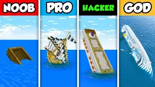 NOOB vs PRO vs HACKER vs GOD : SINKING CRUISE SHIP in Minecraft! (Animation)