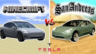 MINECRAFT Tesla Model 3 VS GTA SA Tesla Model 3 - Where Is Better