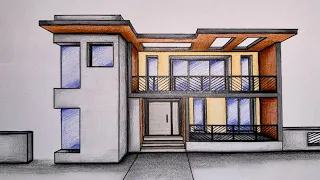 #038 - Drawing a House in One-Point Perspective