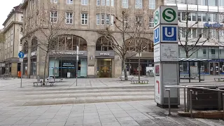 Stuttgart Germany Virtual City walk 2021, very empty streets