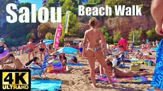 ☀️Salou Beach Walk 4k, Costa Dorada Spain.