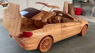 WOOD CARVING BMW 420I CONVERTIBLES CONVERTIBLE WOODEN ART 2022