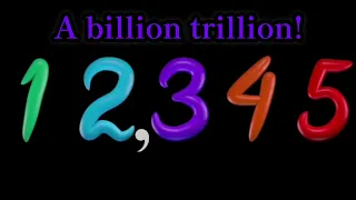 1 to 1 sextillion (10^21 a billion trillion)