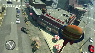 Grand Theft Auto IV (4K) - Eating at Burger Shot with Roman