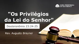 Os privilégios da Lei do Senhor - Deuteronômio 23:24-25 | Rev. Augusto Brayner