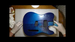 Applying an oil finish to my telecaster kit guitar using Crimson Guitars Penetrating Finishing Oil