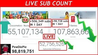 Cocomelon vs T Series & PewDiePie Live Subscriber Count  | Watch Cocomelon will No.1 | Aditya Bista