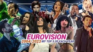 Eurovision 2004 - 2023: My Top 5 Each Year