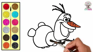 Drawing for kids ❄Oaken & Olaf & 🍎 Apple & 🍦 Ice Cream Tutorial for Kids | LifeKidz