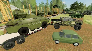Moving tanks to new army base and using a submarine | Farming Simulator 22