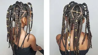 BOX BRIADS WITH REAL HAIR- HAIRSTYLE FOR GIRLS