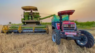 New 4wd Mahindra Arjun NOVO 605 First Time Working in Wheat Harvesting | Mahindra 275 | Eicher 485