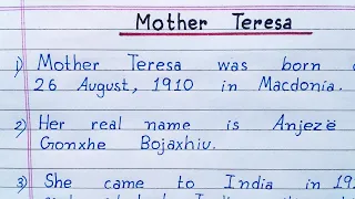 Mother Teresa | 10 lines essay |