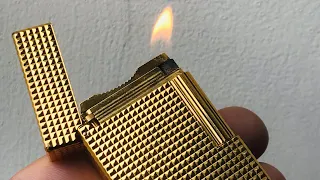 Lighter S.T. DUPONT Line 1 Large Gold & Diamond Head Patron - Perfect Working - How it works!