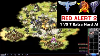 Red Alert 2 Yuri's revenge | 1 Korea vs 7 Yuri (Extra Hard AI)