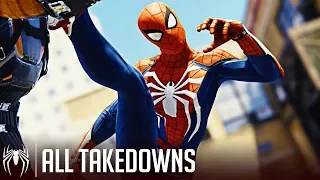 ALL TAKEDOWNS (All Stealth, Combat, Vehicle Takedowns) - Marvel's Spider-Man PS4