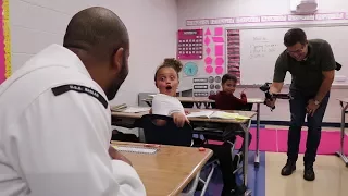 CS2 Dominic Taylor Surprises His Daughters at Tallmadge Elementary