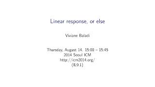 ICM2014 VideoSeries IL9.1: Viviane Baladi on Aug14Thu