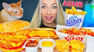 ASMR EATING TEXAS CHICKEN, BURGER, FRIES, SPICY CHICKEN, 햄버거 치킨 먹방, 치킨너겟 (FRIED FOOD) MUKBANG 먹방