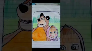 Drawing Masha and the bear #shorts #art #drawing #colors #masha #mashaandthebear #bear