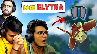 Gamers React When They Lose Elytra In Minecraft || Techno Gamerz, Live Insaan, Rawknee