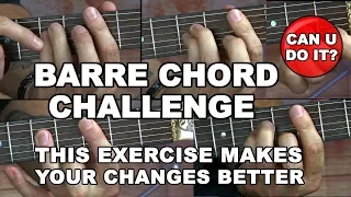 Master Barre chord changing with challenging exercises - build speed