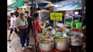 [4K] "Soi Phetchaburi 10" street food and market on the evening, Bangkok