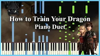 How to Train Your Dragon Medley | PIANO DUET [Synthesia]