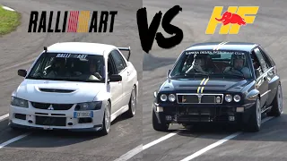 500HP Lancer Evo IX vs 500HP Delta Integrale! - AWD Drifts & Turbo Sounds!