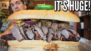 IMPOSSIBLE TEXAS BBQ SANDWICH CHALLENGE | The Biggest BBQ Sandwich | Man Vs Food