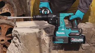 Makita HR004G 40Vmax XGT Rotary Hammer brushless work demo