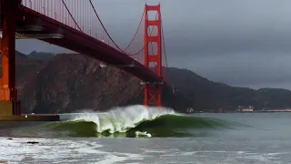 2023 SURF under the GOLDEN GATE BRIDGE! (1st '23 swell at Fort Point)